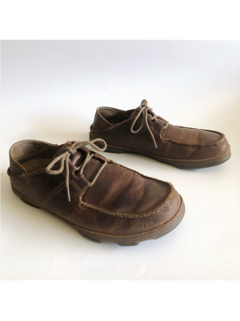 OluKai Ohana Leather Lace Up Loafers